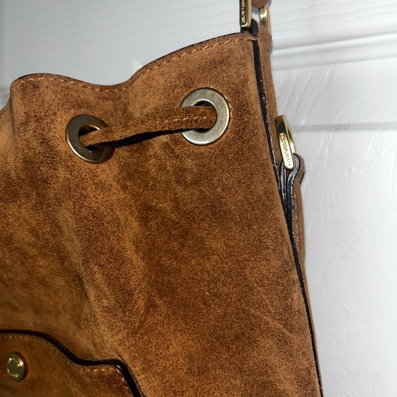 Michael Kors Suede Drawstring Bucket Bag - Picture 2 of 7